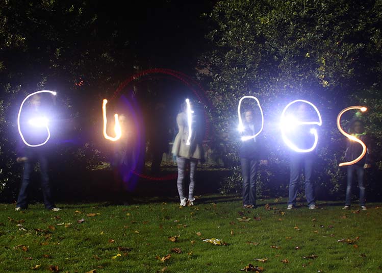 Light Painting of a Girl Guide group for  acalendar.